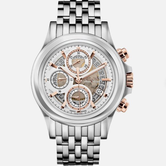 Bulova Silver Day Date 42mm Watch - Picture 1 of 4